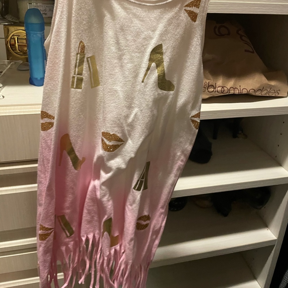Awesome tie/dye glitter fringe tank dress